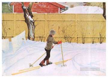 カール・ラーソン Painting - スキーヤーのカール・ラーソン
